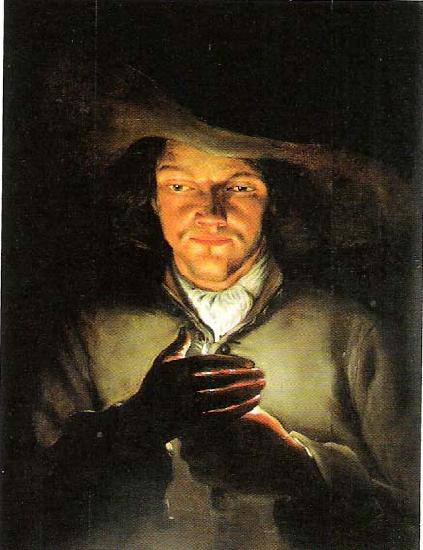 unknow artist Mann mit brennender Kerze von Nachfolger Godfried Schalcken